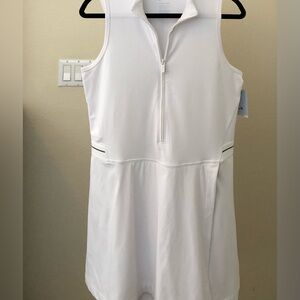 FLX White Sleeveless Athletic Mini Dress w/ Built in Shorts